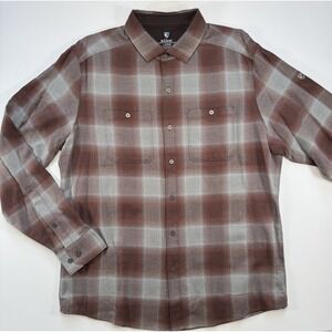 KUHL Law Flannel 7373 Mens Large Red Plaid Chest Pockets Durable‎ Never Worn